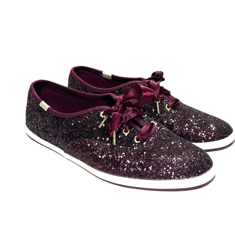 Keds Kate Spade New York Deep Cherry Glitter Sneakers Women’s Shoes Size 8.5